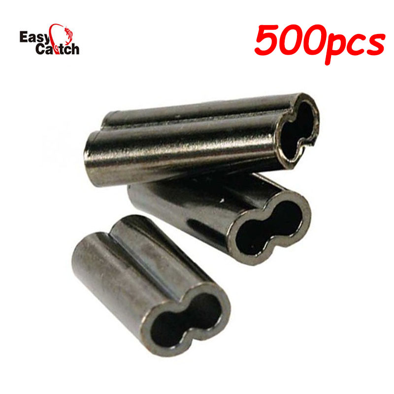 Monofilament Line - 500 قطعة/الوحدة النحاس الصيد تجعيد الأكمام